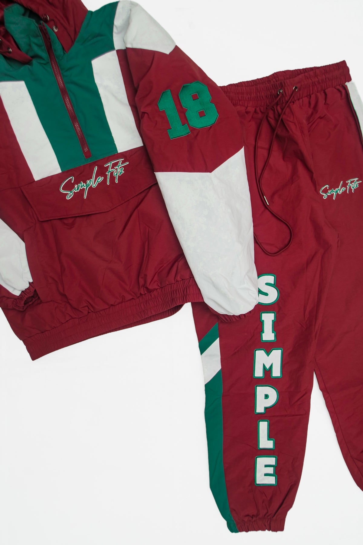 "SIMPLE FITZ" TRACKSUIT (RED/GREEN/WHITE)