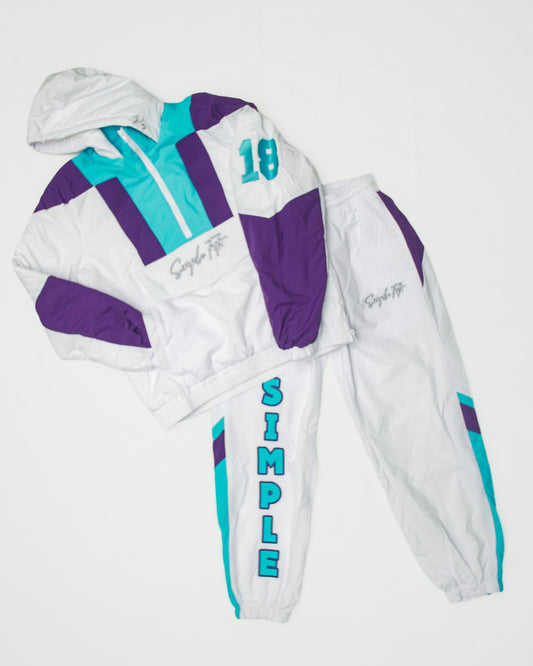 "SIMPLE FITZ" TRACKSUIT (TEAL/PURPLE/WHITE)
