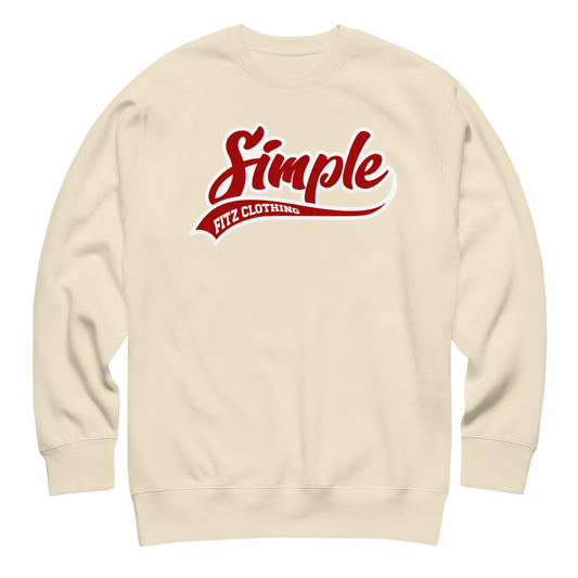 “SIMPLE” CREWNECK (RED & OAT)