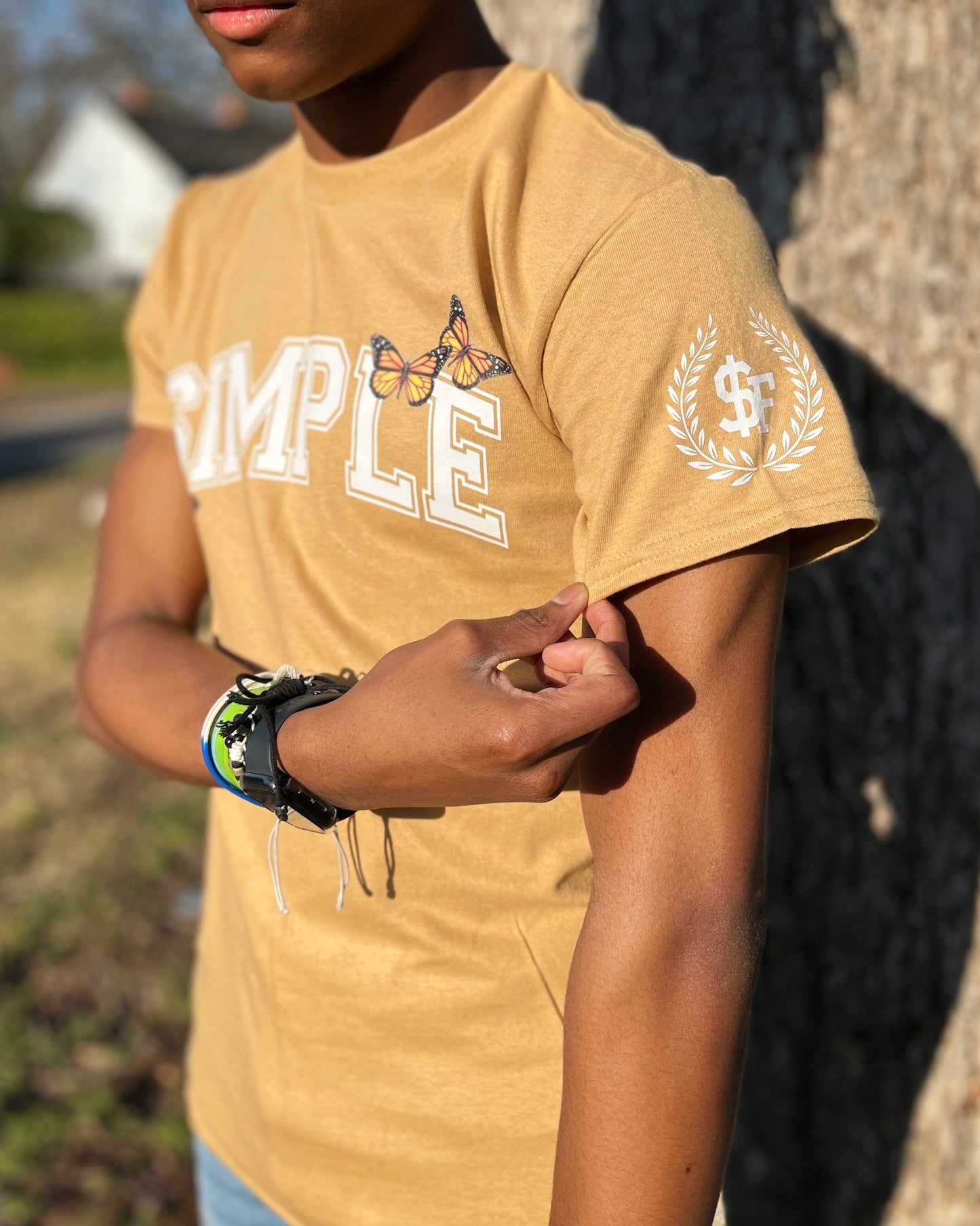 "BUTTERFLY" TEE (OLD GOLD)