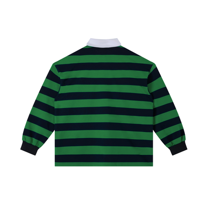 “SIMPLE” Stripe Polo Tee