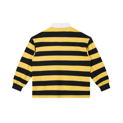“SIMPLE” Stripe Polo Tee