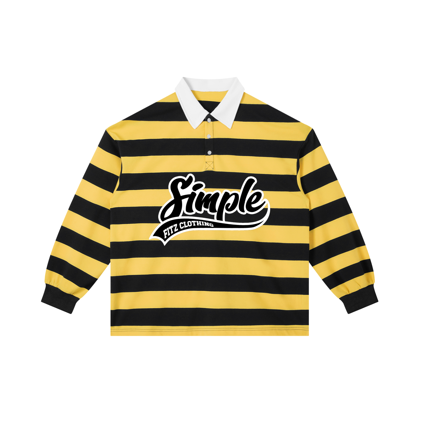 “SIMPLE” Stripe Polo Tee