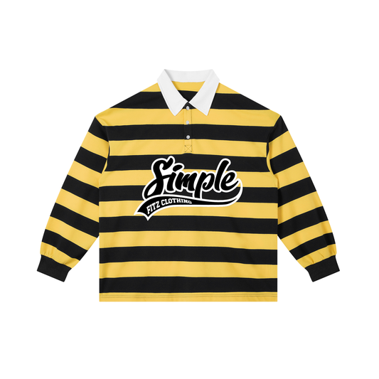 “SIMPLE” Stripe Polo Tee