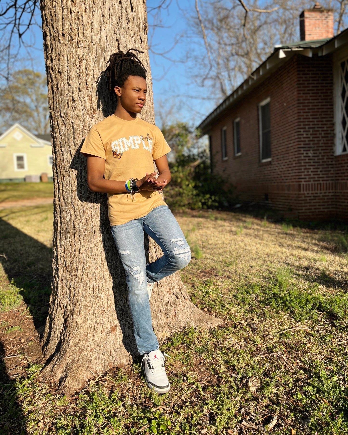 "BUTTERFLY" TEE (OLD GOLD)