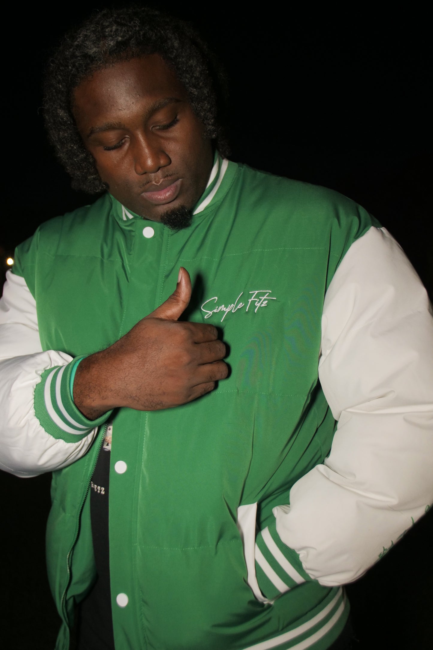 "SIMPLE FITZ" PUFFER JACKET (GREEN)