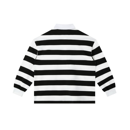 “SIMPLE” Stripe Polo Tee