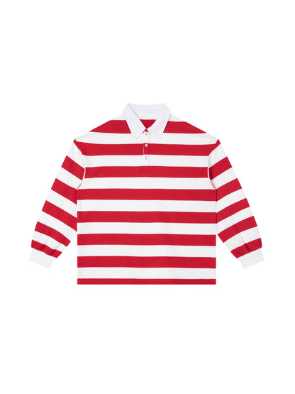 “SIMPLE” Stripe Polo Tee