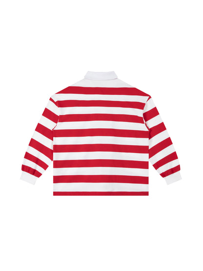 “SIMPLE” Stripe Polo Tee