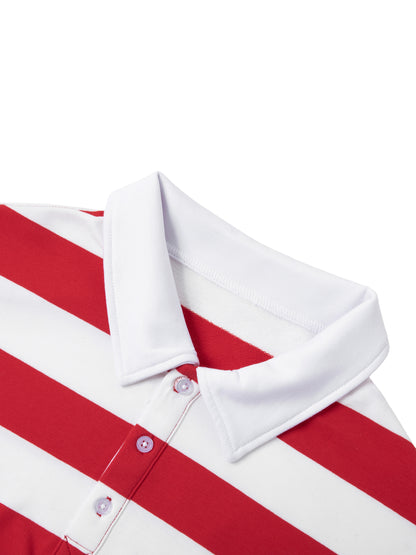 “SIMPLE” Stripe Polo Tee